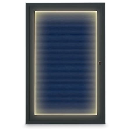 United Visual Products Hinge-less Radius Corkboard, 11"x13-1/2", Satin Alum Frame/Amethyst UVEB1113R-SATIN-AMETHY